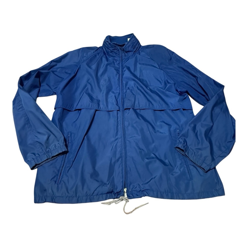 Vintage 80’s Woolrich Teton navy blue Windbreaker Jacket Mens vented hooded